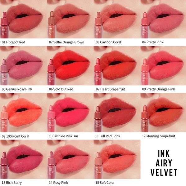 Peripera Ink Airy Velvet Tint #01 Hotpost Red - Матовый тинт для губ 1732277260 фото