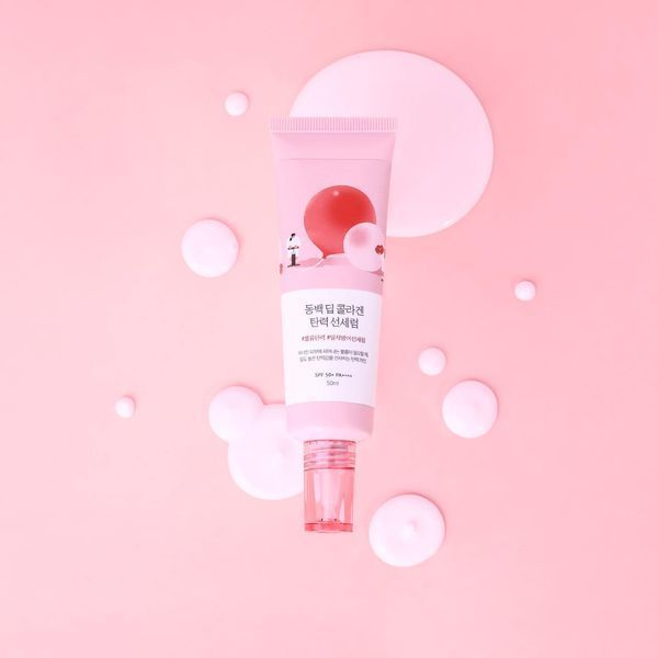 Солнцезащитная сыворотка ROUND LAB Camellia Deep Collagen Firming Sun Serum 50 ml с коллагеном 2665585009 фото