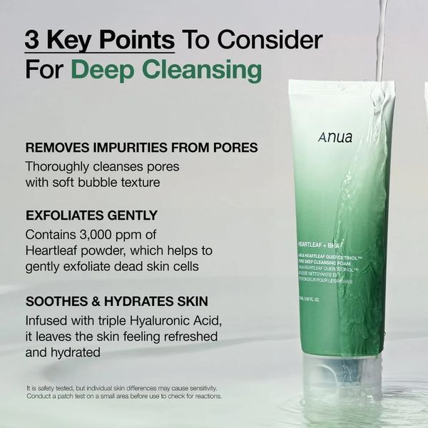 Глибоко очищуюча пінка для вмивання Anua Heartleaf Quercetinol Pore Deep Cleansing Foam 25 мл 2590051390 фото