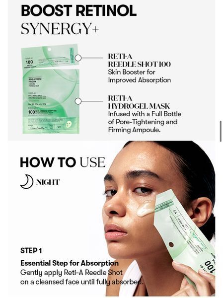Гідрогелева маска з мікроголками та ретинолом VT Cosmetics Reti-A Reedle Shot 100 2 Step Hydrogel Mask 1,5 мл + 33 мл 2564219086 фото