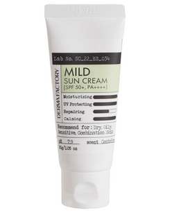 Заспокійливий сонцезахисний крем Derma Factory Mild Sun Cream SPF 50+ PA++++ 50 g 2188772286 фото