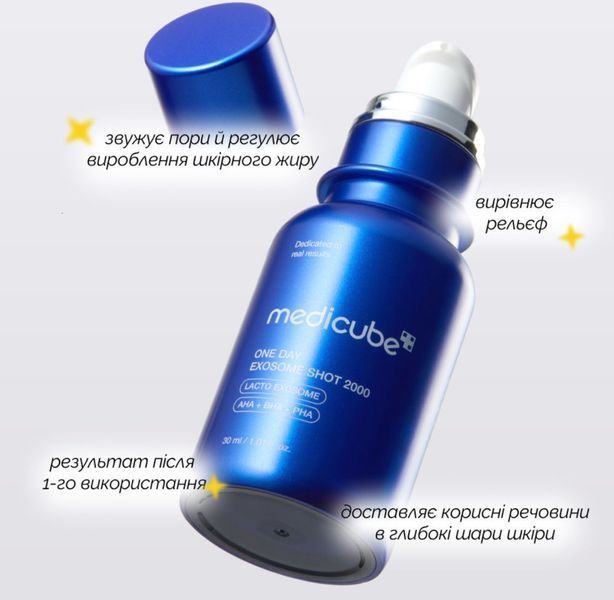 Сироватка з екзосомами та спікулами для звуження пор Medicube One Day Exosome Shot Pore Ampoule 2000 30 мл 2484360624 фото