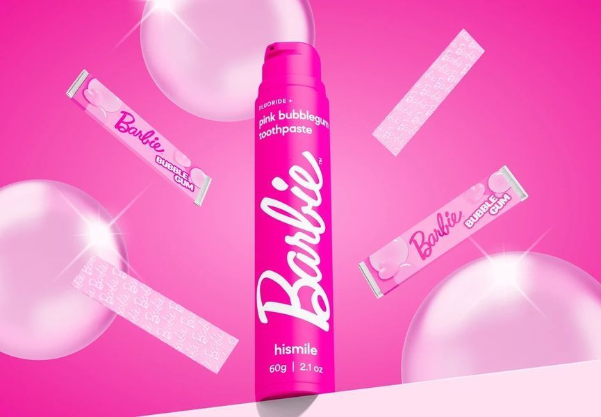Зубная паста со вкусом жвачки Hismile Barbie Pink Bubblegum Toothpaste 60 g 2769873933 фото