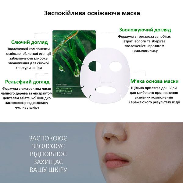 Заспокійлива маска з екстрактом чайного дерева Dr.Ceuracle Tea Tree Purifine Soothing Mask 001040 фото