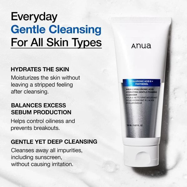 Делікатна пінка для вмивання ANUA 8 Hyaluronic Acid Hydrating Gentle Foaming Cleanser 150 мл 2590800635 фото