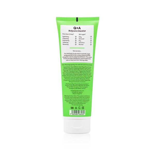 Q+A AHA Exfoliator Body Scrub - Скраб для тіла з AHA-кислотами, 250 мл 000248 фото