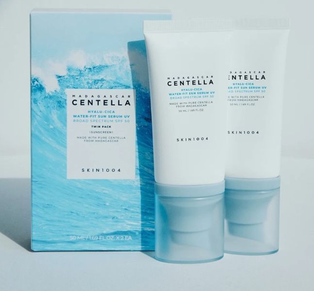 Легка сонцезахисна сироватка для обличчя SKIN1004 Madagascar Centella Hyalu-Cica Water-Fit Sun Serum SPF50+ PA++++ 50 мл 3207665827 фото