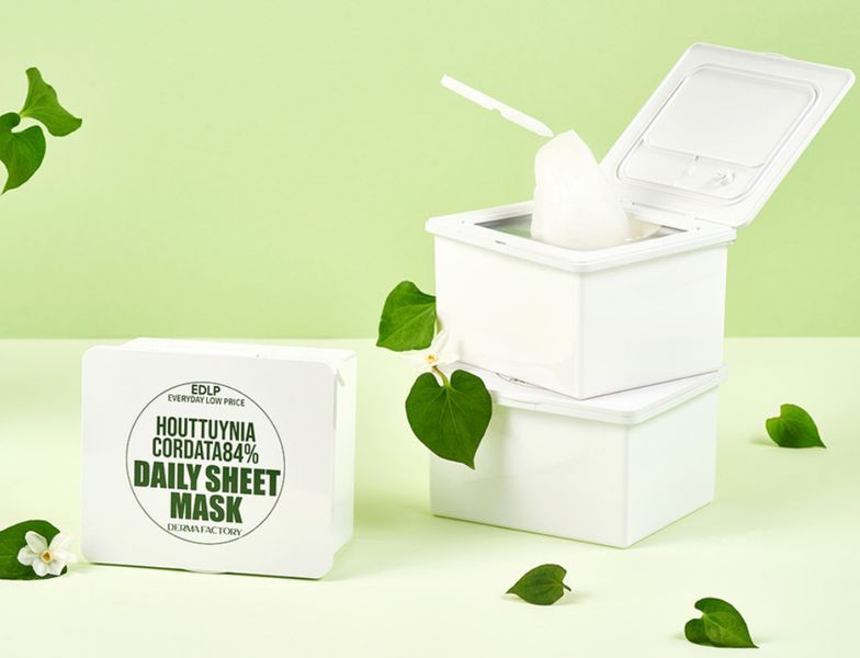 Набір зволожуючих тканинних масок Derma Factory Houttuynia Cordata 84% Daily Sheet Mask 30 шт. 2221041455 фото