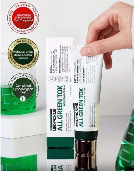 MEDIPICKME Успокаивающий крем-гель All Green Tox Solution Cream 50 ml 000952 фото