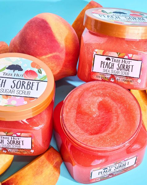 Tree Hut Сахарный скраб для тела с ароматом персика Peach Sorbet Shea Sugar Scrub, 510 г 000422 фото