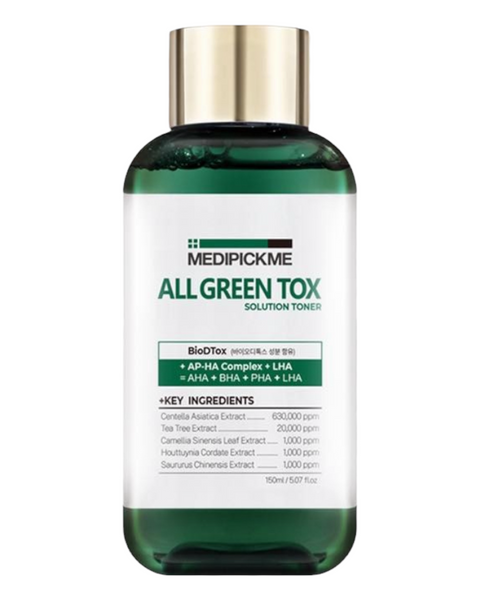 MEDIPICKME Успокаивающий тонер All Green Tox Solution Toner 150 ml 000907 фото