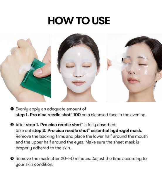 Успокаивающая гидрогелевая маска для лица VT Cosmetics Pro Cica Reedle Shot 100 2Step Hydrogel Mask 1,5g + 33g 2565130138 фото