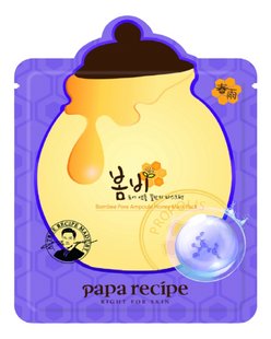 Тканинна маска для зменшення пор Papa Recipe Bombee Pore Ampoule Honey Mask 25 g з екстрактом меду 3237 фото