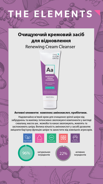 Очищуючий кремовий засіб з амінокислотами - The Elements Renewing Cream Cleanser, 125 мл 000510 фото