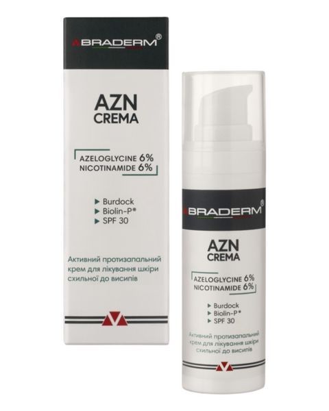 Денний крем з сонцезахистом Braderm Azn Cream SPF30 30 мл 2452635369 фото