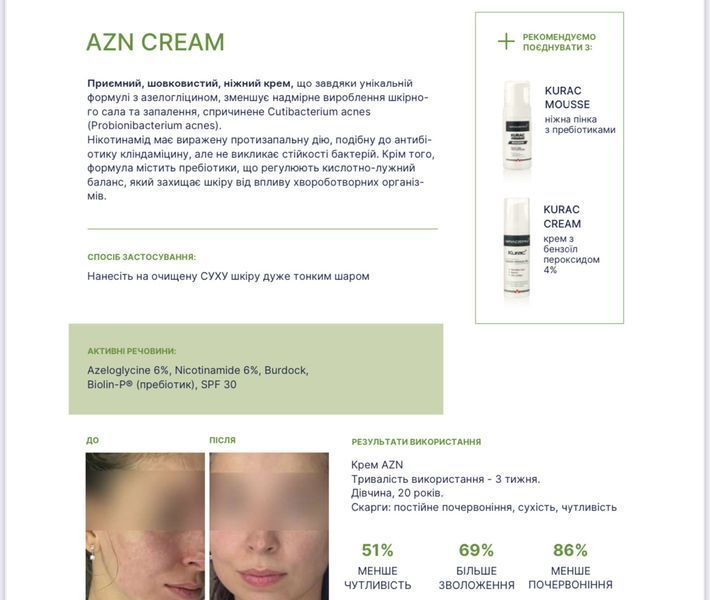 Денний крем з сонцезахистом Braderm Azn Cream SPF30 30 мл 2452635369 фото