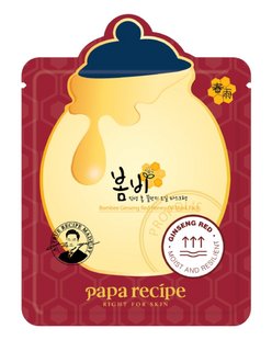 Тонизирующая тканевая маска Papa Recipe Bombee Ginseng Red Honey Oil Mask 20 g с экстрактами красного женьшеня 3235 фото