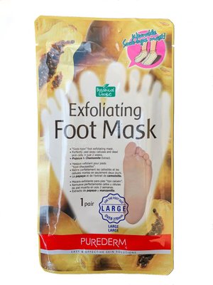 Педикюрні носочки з екстрактами папаї та ромашки Purederm Exfoliating Foot Mask Large 1 пара 1556692866 фото