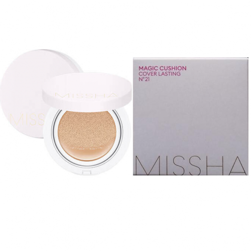 Стойкая тональная основа кушон Missha Magic cushion Cover Lasting SPF50 + / PA +++ №21 1066535944 фото