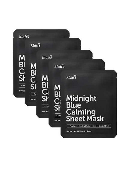 Тканинна заспокійлива маска Dear, Klairs Midnight Blue Calming Sheet Mask 5 шт*25ml 8809572892073 фото