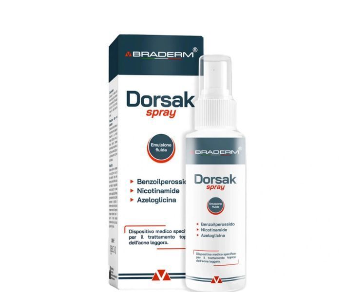 Спрей для тіла з бензоїл пероксидом Braderm Dorsak Spray 100 мл 2452828831 фото