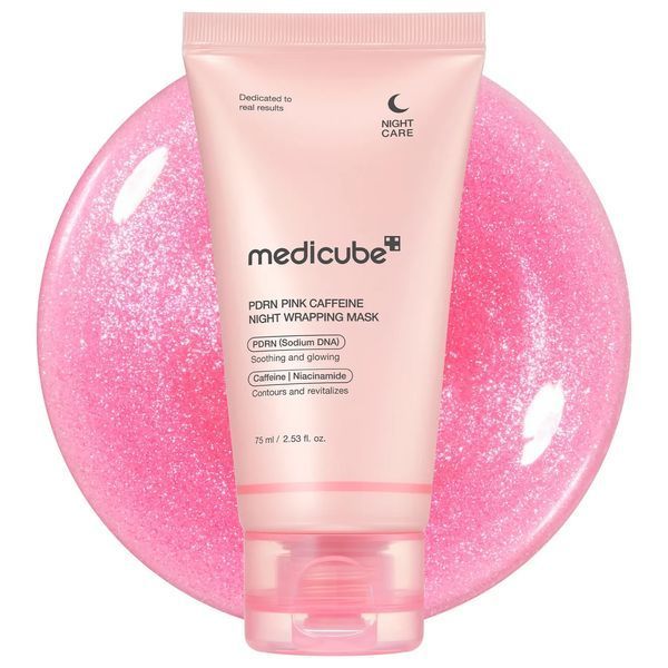 Ночная маска-пленка Medicube PDRN Pink Caffeine Night Wrapping Mask 75 мл с полинуклеотидами и кофеином 2868451435 фото