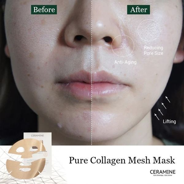 Колагенова маска-павутинка для ліфтингу шкіри CERAMINE Pure Collagen Mesh Mask 2592230025 фото