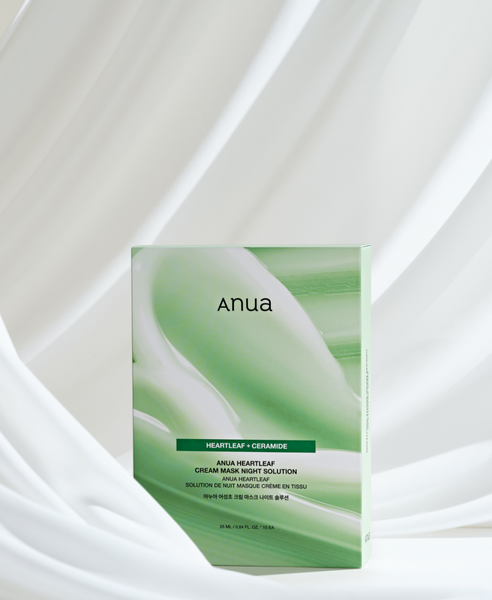 Зміцнююча нічна тканинна маска для обличчя ANUA Heartleaf Cream Mask Night Solution з керамідами та екстрактом хауттюйнії 2594043064 фото