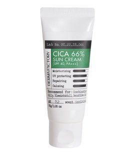 Derma Factory Cica 66% Sun Cream SPF40 PA+++ - Сонцезахисний крем з центелою 30 г 1848737287 фото