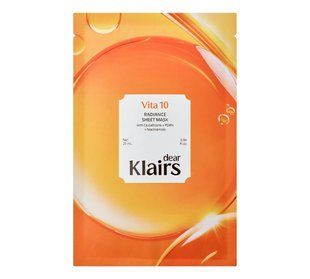 Тканинна маска для обличчя з вітамінним комплексом DEAR, KLAIRS Vita 10 Radiance Sheet Mask 25 мл 2899222021 фото