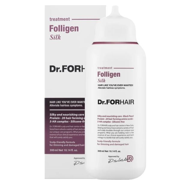 Dr.FORHAIR Folligen Silk Treatment, 300 мл - Восстанавливающая маска – кондиционер для поврежденных волос 1704490815 фото