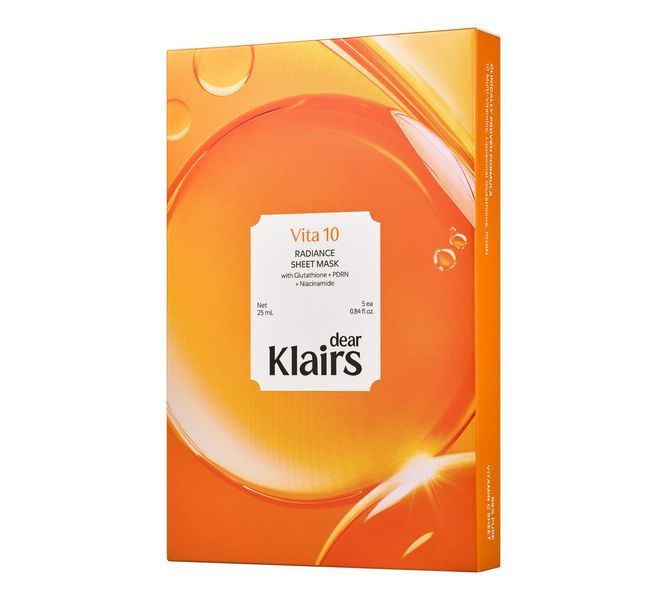 Тканинна маска для обличчя з вітамінним комплексом DEAR, KLAIRS Vita 10 Radiance Sheet Mask 25 мл 2899222021 фото