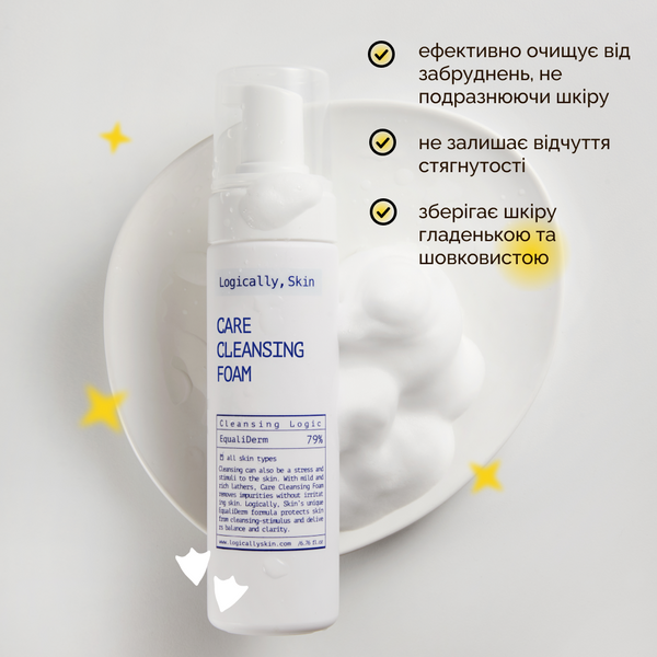 М’яка очищувальна пінка для вмивання Logically, Skin Care Cleansing Foam, 200 ml 000341 фото