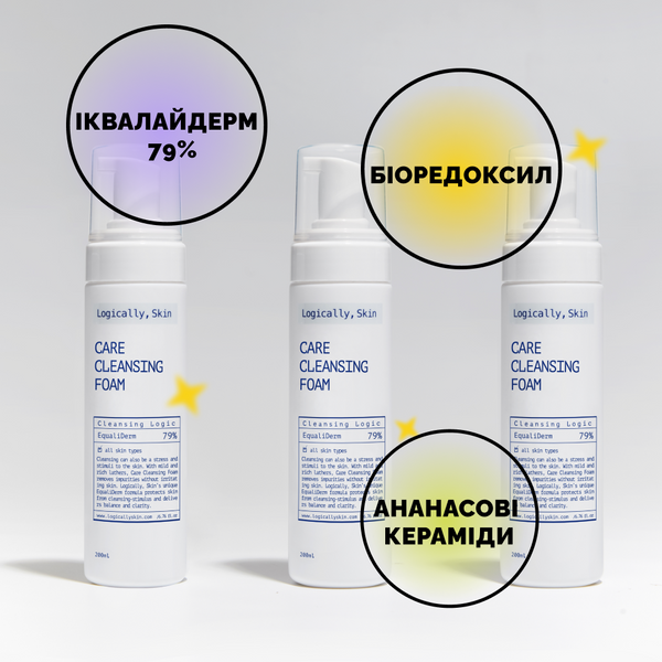 Мягкая очищающая пенка для умывания Logically, Skin Care Cleansing Foam, 200 ml 000341 фото