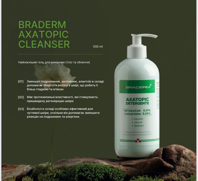 Гель для очищения атопической кожи Braderm Axatopic Detergent 500 мл 2453743160 фото