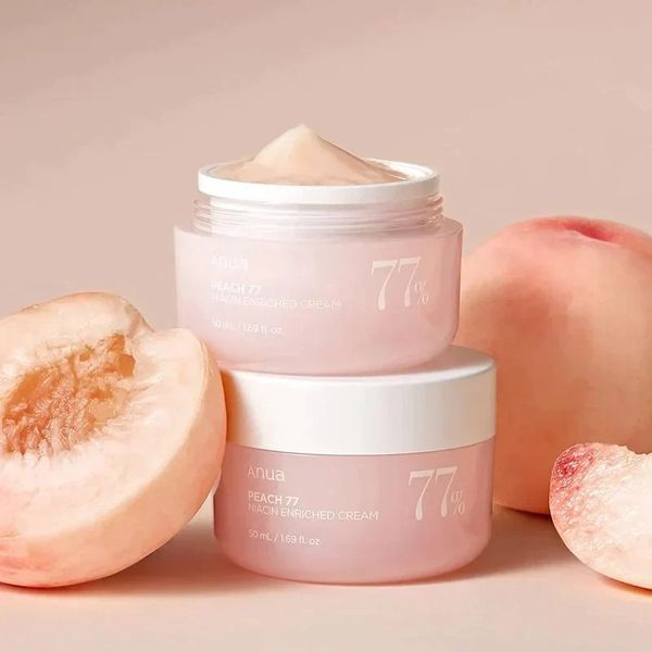 Пом'якшуючий крем для обличчя ANUA Peach 77% Niacin Enriched Cream 50 мл з екстрактом персика та ніацинамідом 2594124182 фото