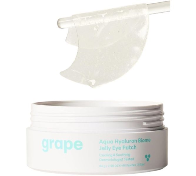 Патчі для шкіри навколо очей THANK YOU FARMER Grape Aqua Hyaluron Biome Jelly Eye Patch 60 шт. з екстрактом зеленого винограду 2847874915 фото