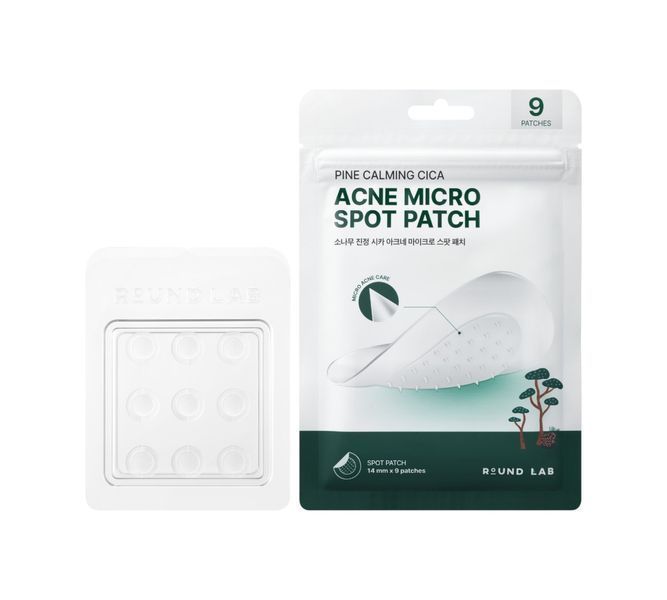 Мікроголкові патчі проти прищів ROUND LAB Pine Calming Cica Acne Micro Spot Patch 9 шт. 2902629264 фото