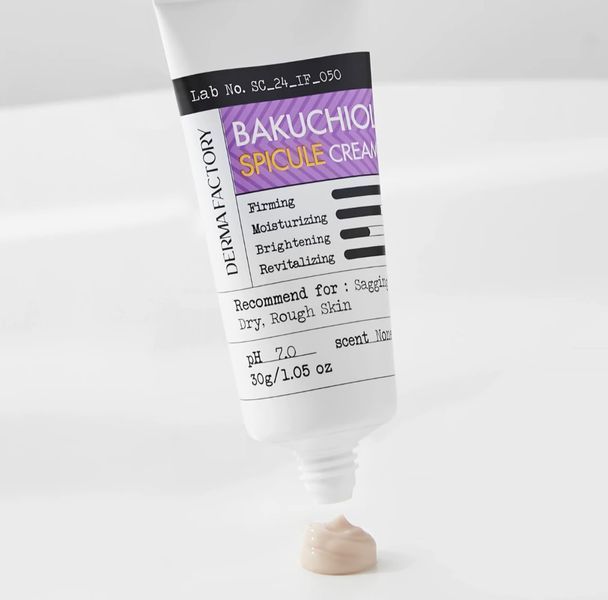 Омолоджуючий крем Derma Factory Bakuchiol Spicule Cream 30 ml з бакучіолом 1% та спікулами 2201301084 фото