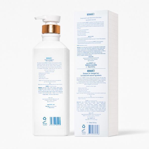Відновлювальний живильний шампунь MONARET Professional Hair Care Shampoo 720 мл 3233166608 фото