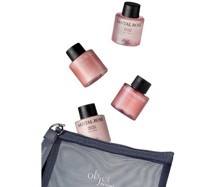 Набір доглядових засобів за тілом та волоссям Objet by Kundal Travet Set Santal Rose 30ml 3072731969 фото