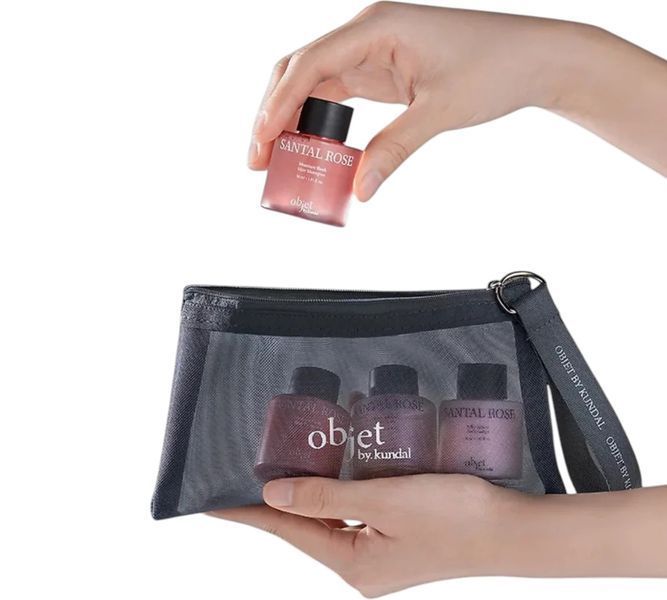 Набір доглядових засобів за тілом та волоссям Objet by Kundal Travet Set Santal Rose 30ml 3072731969 фото