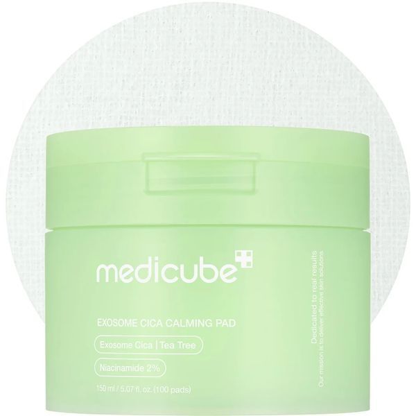 Заспокійливі тонер-педи Medicube Exosome Cica Calming Pad 100 шт. з екзосомами центели та чайним деревом 2675545862 фото