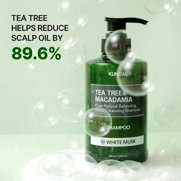 Шампунь балансуючий Kundal Tea Tree & Macadamia Deep Cleansing Shampoo White Musk 500 ml 3072923582 фото
