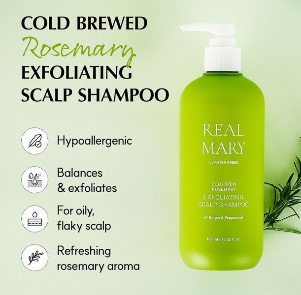 Глубокоочищающий шампунь RATED GREEN Real Mary Cold Brewed Rosemary Exfoliating Scalp Shampoo 100 ml 2436449448 фото