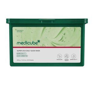 Набір заспокійливих масок Medicube Super Cica Daily Quick Mask 30 шт. з центелою, алое та зеленим чаєм 2675652197 фото