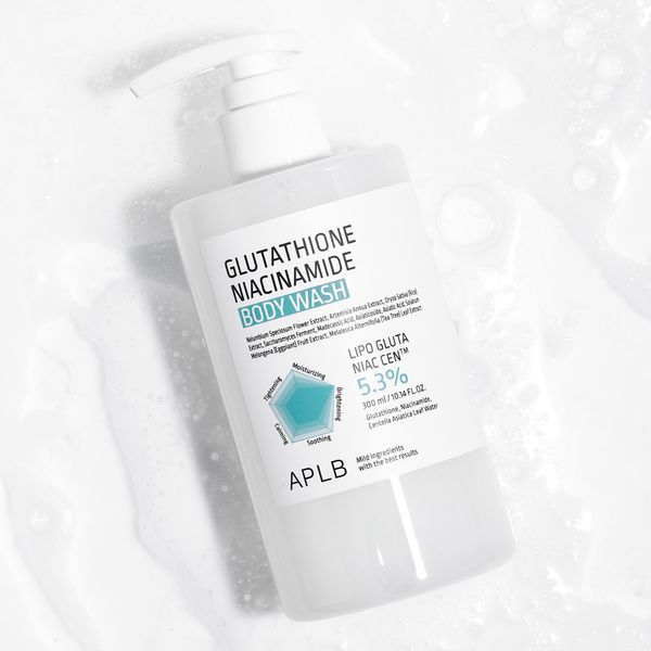 Гель для душа для сияния и выравнивания тона кожи APLB Glutathione Niacinamide Body Wash 300 мл с глутатионом и ниацинамидом 3171579245 фото