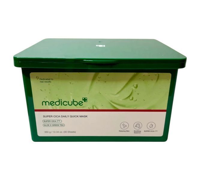 Набор успокаивающих масок Medicube Super Cica Daily Quick Mask 30 шт. с центелой, алоэ и зеленым чаем 2675652197 фото