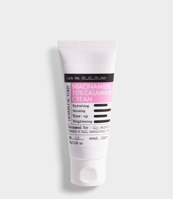 Derma Factory Niacinamide 10 Calamine Cream - Заспокійливий себорегулюючий крем для обличчя, 30 мл 000025 фото