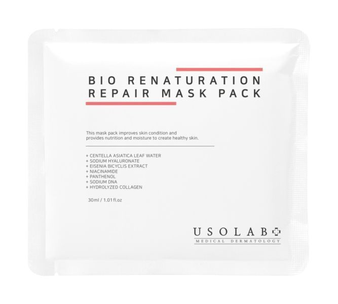 Восстанавливающая успокаивающая маска USOLAB Bio Renaturation Repair Mask Pack 1855746902 фото